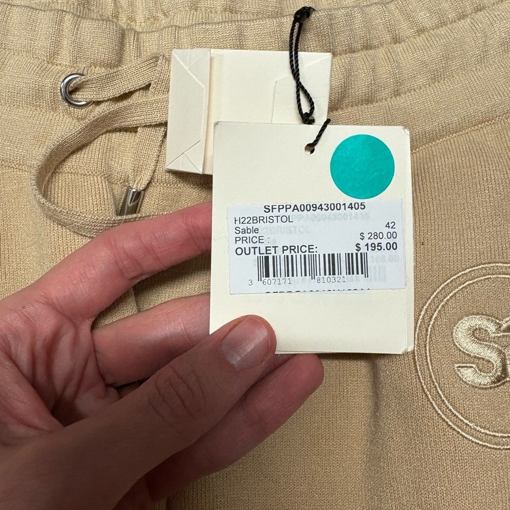 Sandro Bristol High Rise Drawstring Knit Joggers Size 10 - Picture 6 of 8